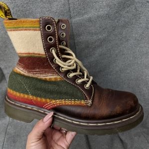 Dr Martens Pendleton style wool leather boots